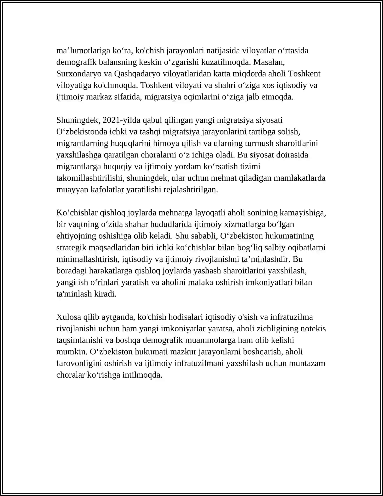 KO‘CHISH HОDISАLАRI. DIFFUZIYA, ISSIQLIK O‘TKАZUVCHАNLIK VА QОVUSHQОQLIK 4