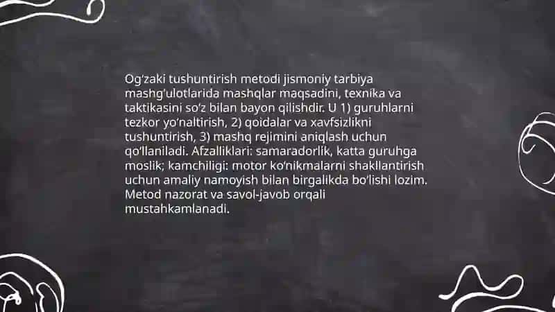 Jismoniy tarbiya mashgʻulotlarida qoʻllaniladigan jismoniy tarbiya metodlari 4
