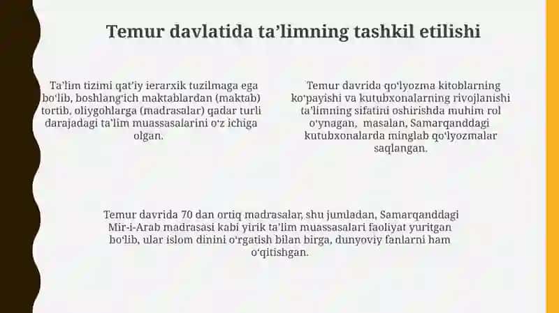 Amir Temur ògitlarining tarbiyaviy ahamiyati 4