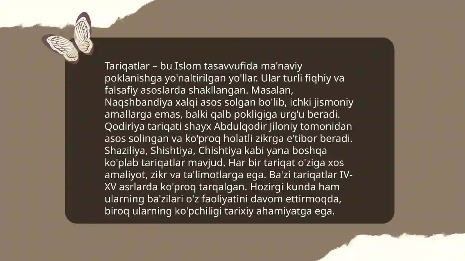 Tasavvuf tariqati va maʼnaviyat 4