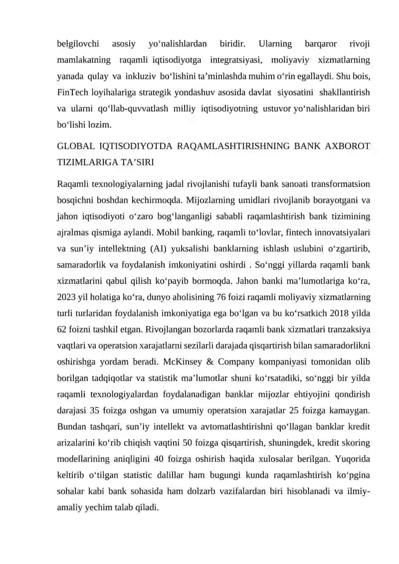 Moliyaviy texnologiyalar (FinTech) loyihalari 4