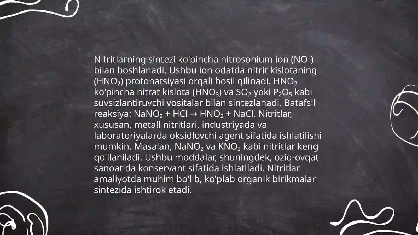 Nitritlar kimyoviy xususiyatlari 4
