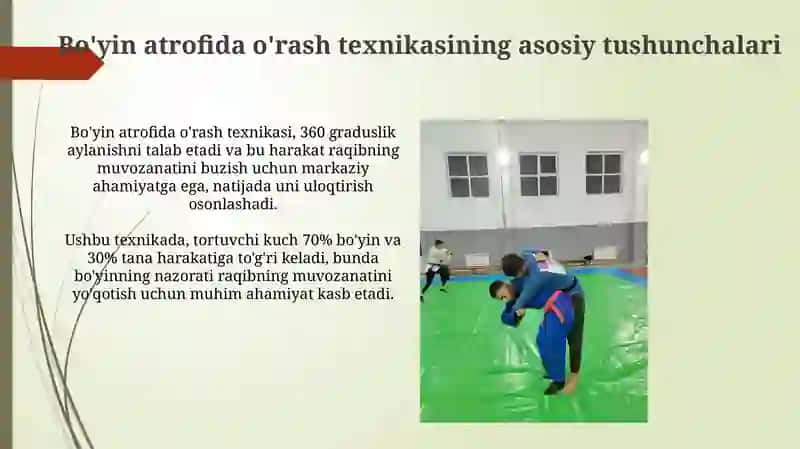 Boʻyindan oʻrab beldan oshirib tashlash usulini takomillashtirish 4