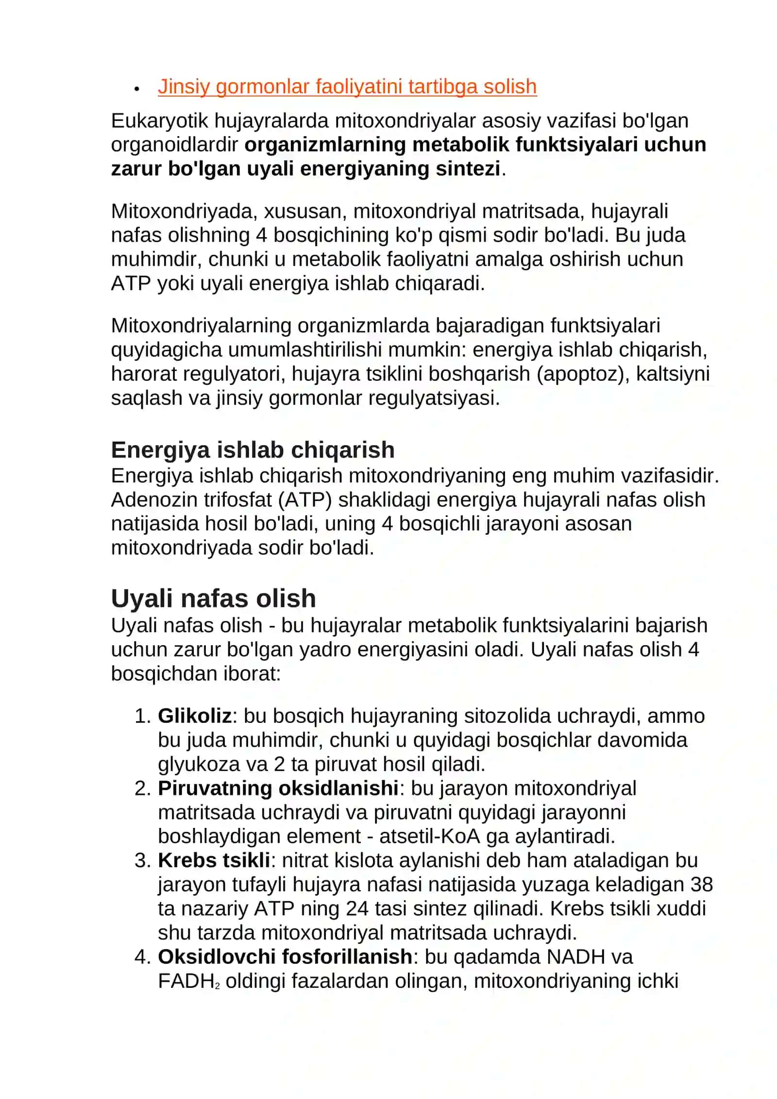MITOXONDRIYALARNING BIOKIMYOVIY XUSUSIYATLARI 4