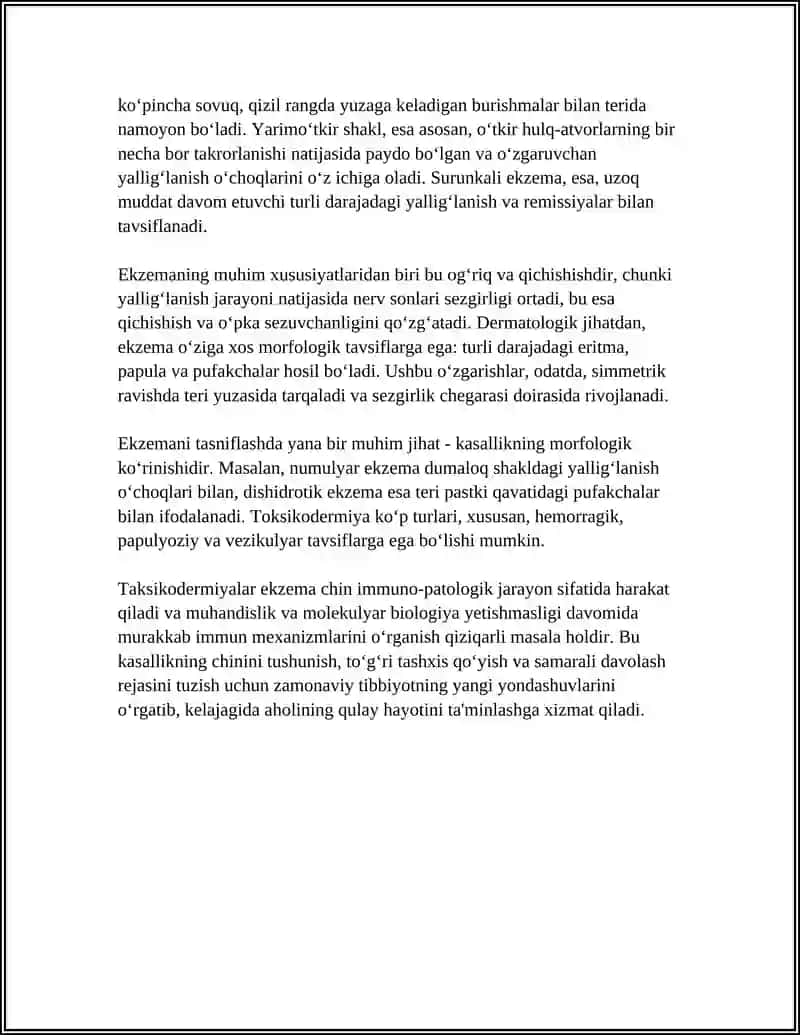 TAKSIKODERMIYALAR EKZEMA 4