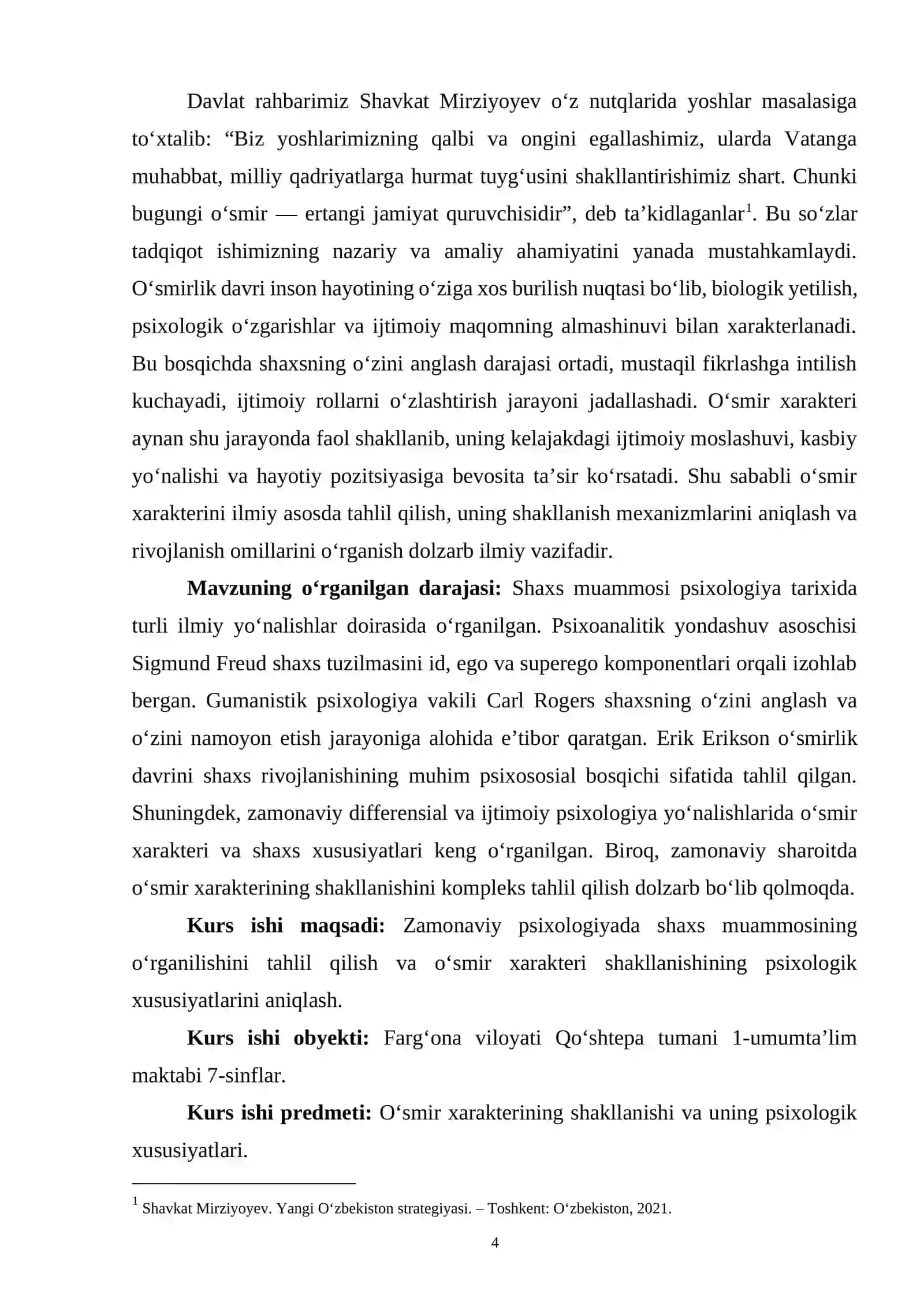 ZAMONAVIY PSIXOLOGIYADA SHAXS MUAMMOSINING O‘RGANILISHI (O‘SMIR XARAKTERI MISOLIDA) 4