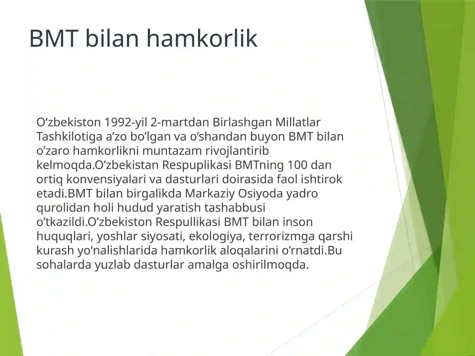 Oʻzbekistonning xalqarotashkilotlar bilan hamkorligi 4