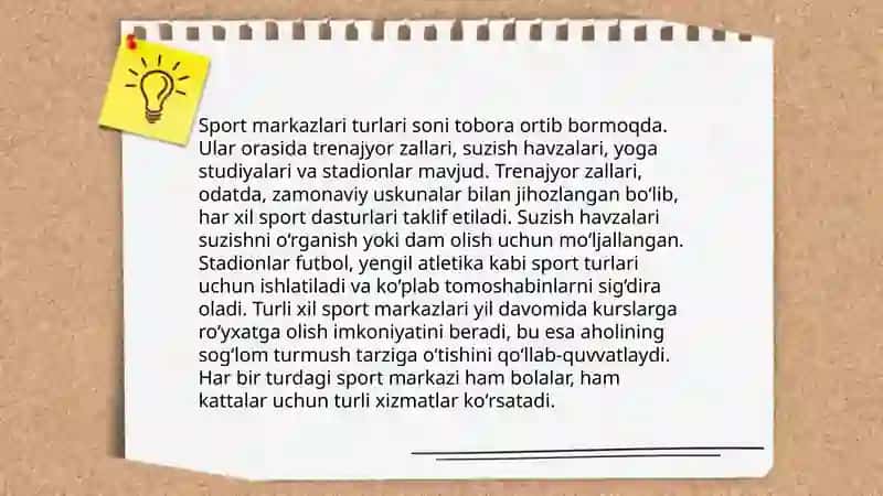 Sport markazlari va ularning markazlari 4