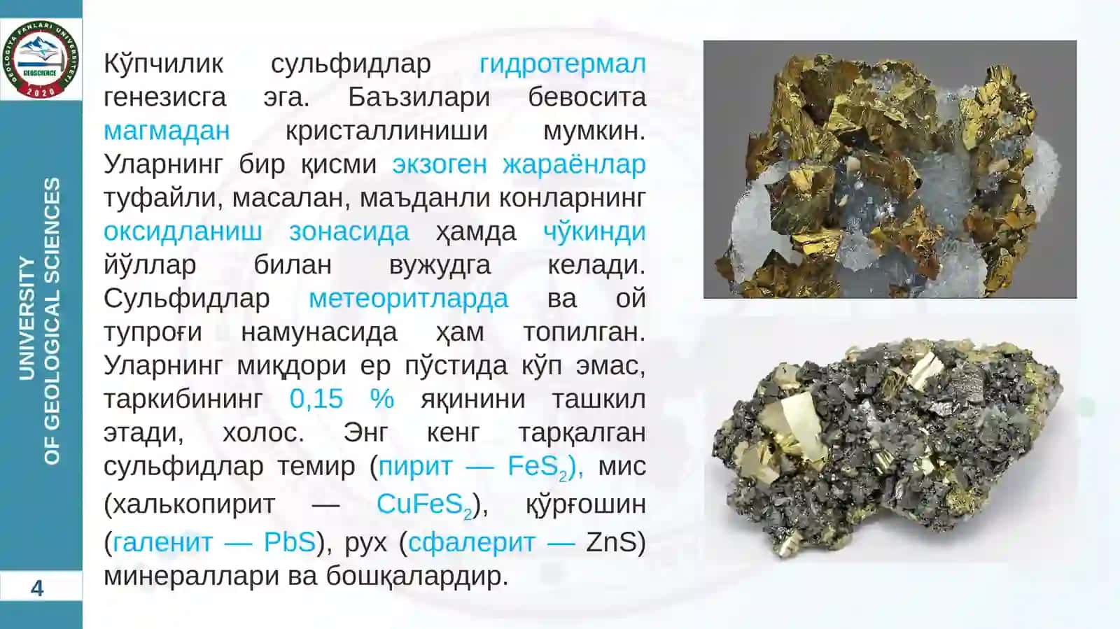 СУЛЬФИДЛИ, ОКСИДЛИВА ГИДРОКСИДЛИ МИНЕРАЛЛАР 4