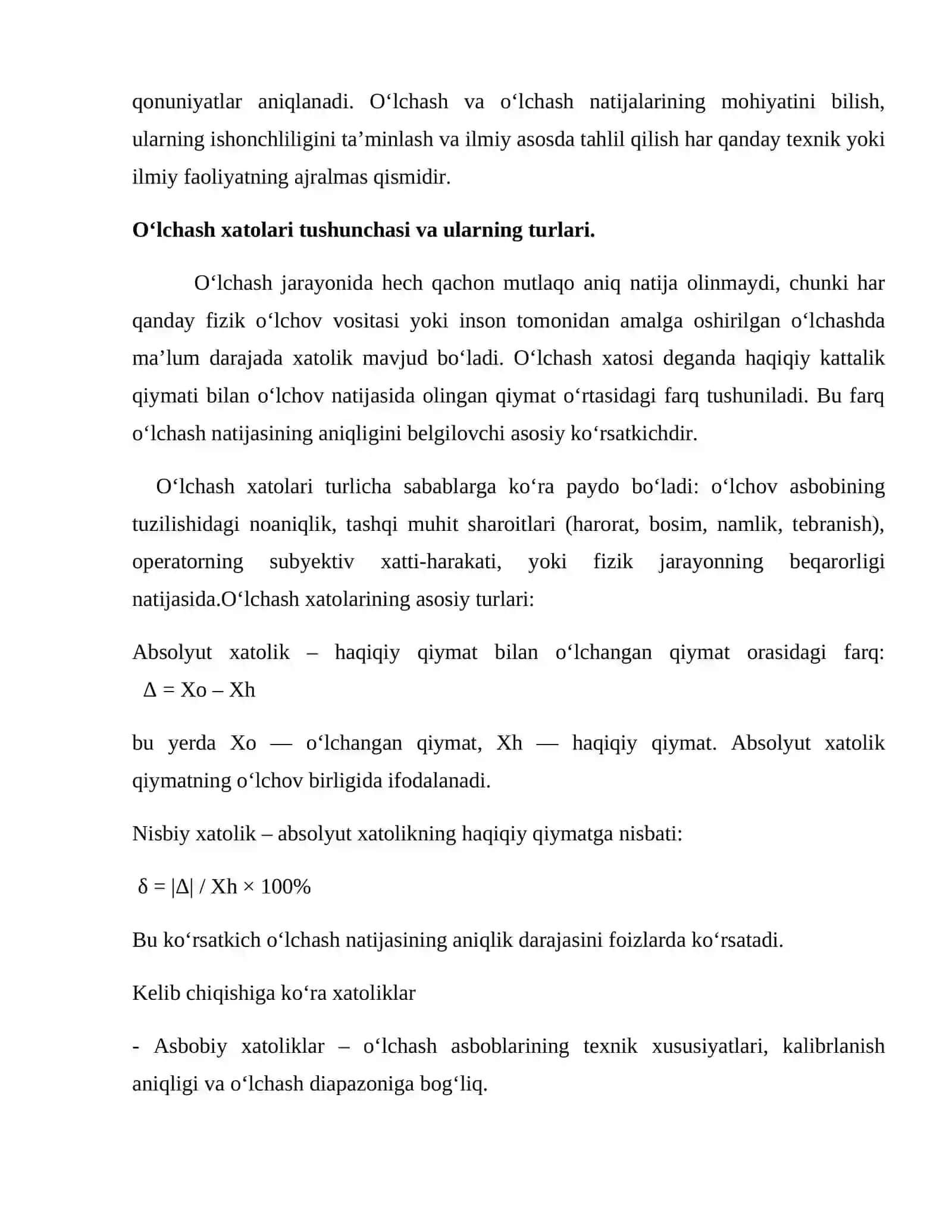 O‘lchash xatolari nazariyasi 4