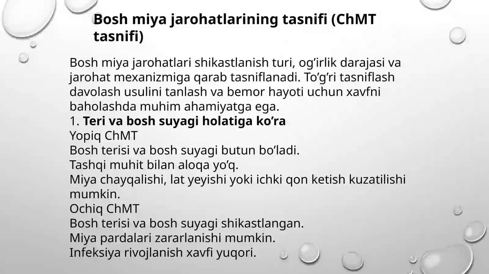 Bosh Miya Jarohatlari (ChMT) va Neyroxirurgik Shoshilinch Yordam | PPT Taqdimot | Tibbiyot Slaydi 4