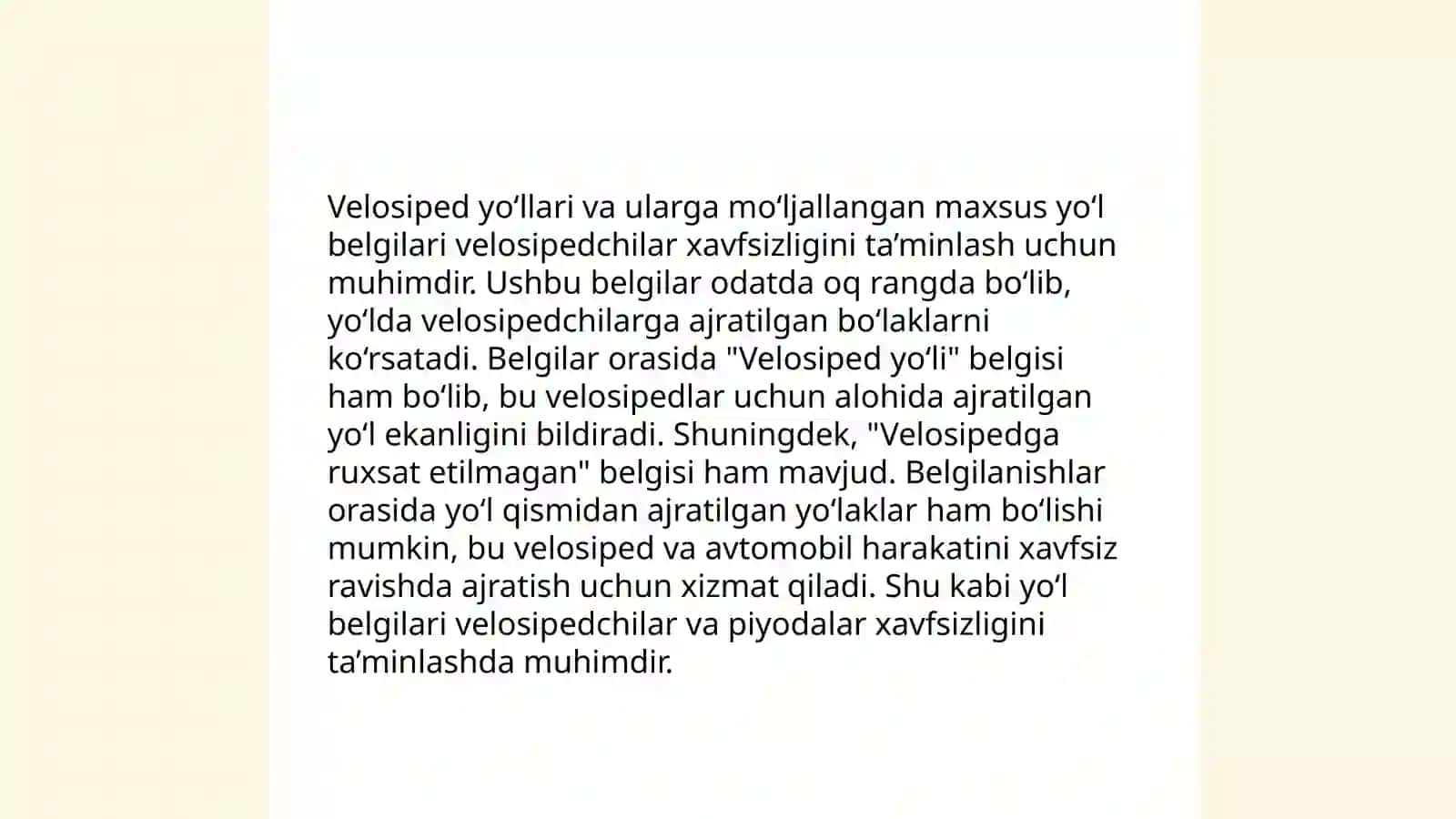 Velosipedlar harakatini tadqiq qilish 4