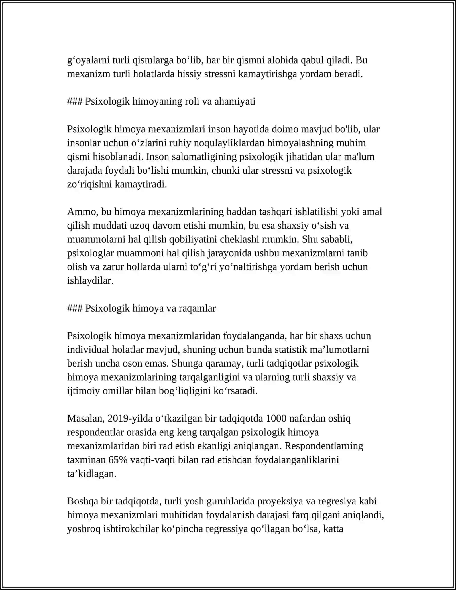 PISIHOLOGIK HIMOYA MEHANIZIMI VA ULARNING DIAGNOSTIK METODLARI 4