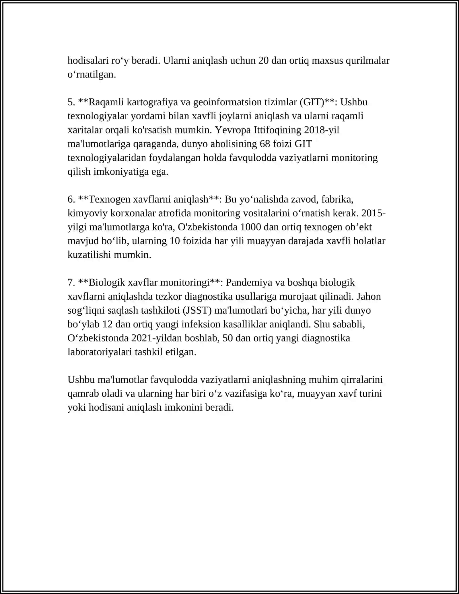 AHOLI VA HUDUDLARNI TABIIY VA TEXNOGEN NI FAVQULODDA VAZIYATLARDAN TADBIRLAR O`TKAZISH 4
