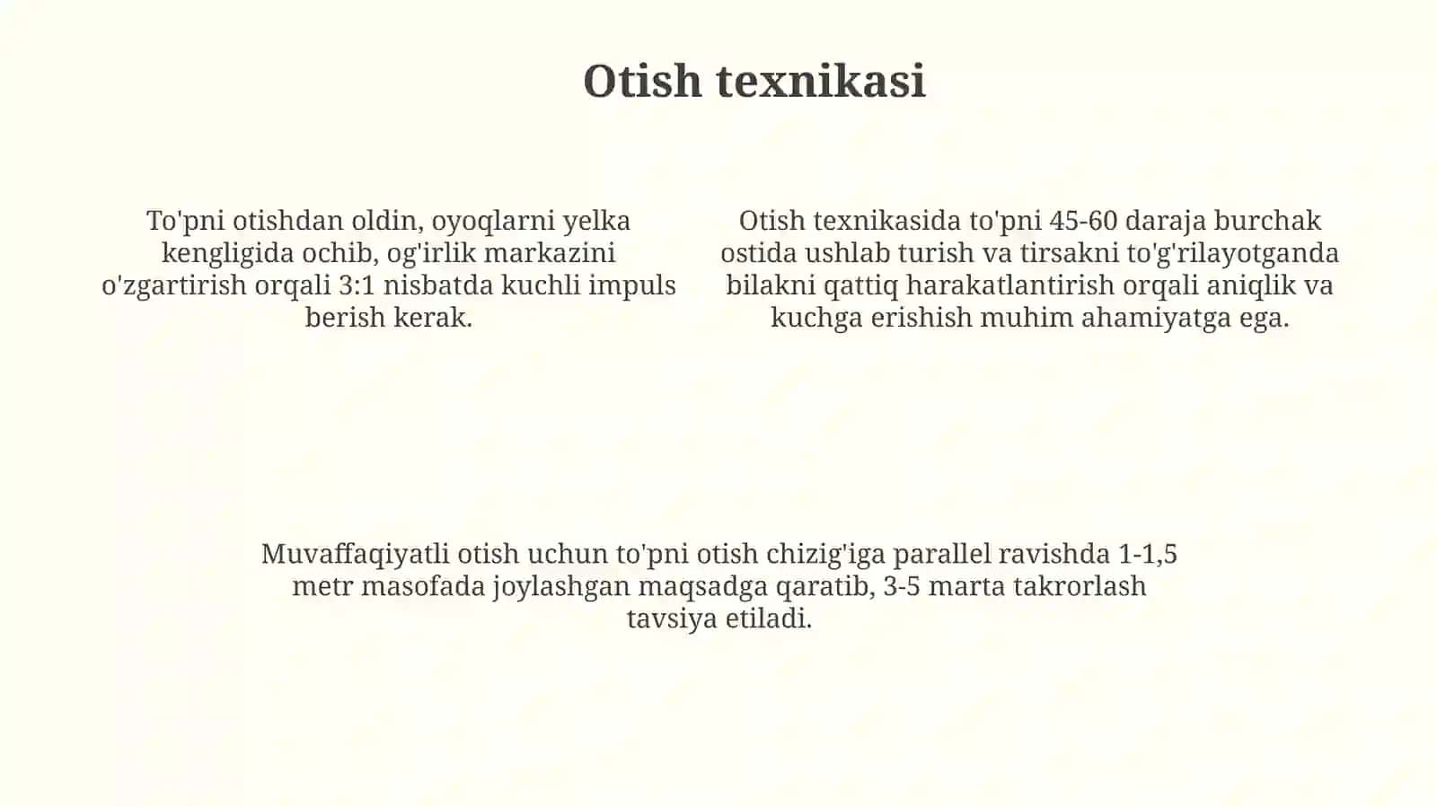 To'p bilan Muomala Texnikasini O'rgatish 4