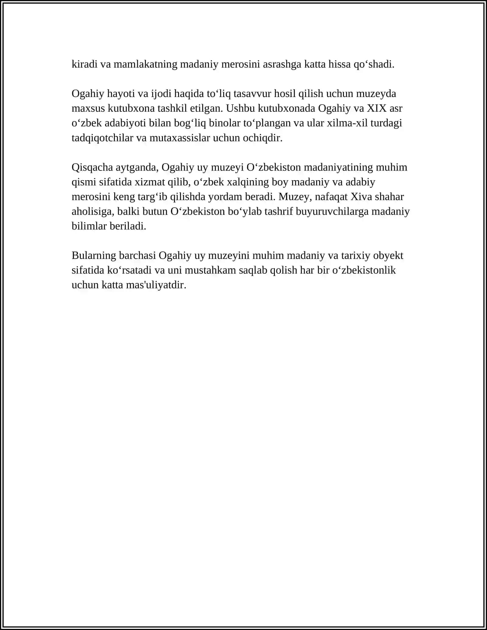 OGAHIY UY MUZEYI 4