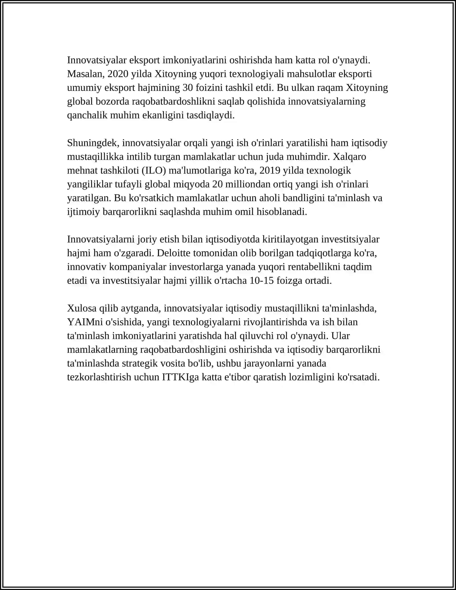 INNOVATSIYANING IQTISODIY MUSTAQILLIKKA TA`SIRI 4