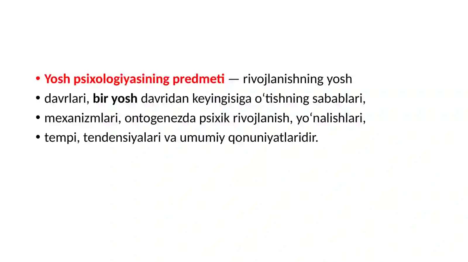Rivojlanish psixologiyasi faniga kirish 4