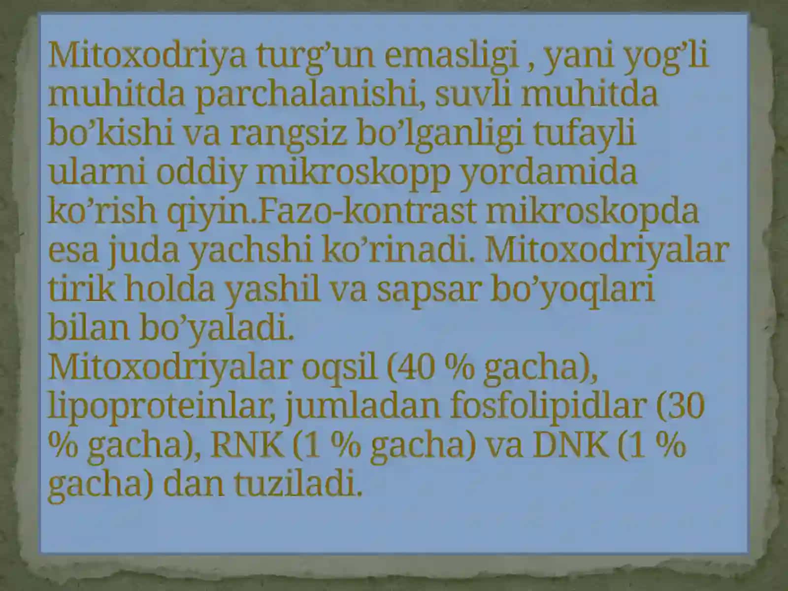 Abdirimov Hakimjonning ikki membranali yarim avtonom argonidlar mavzusida tayyorlagan prezentatsiyasi 4