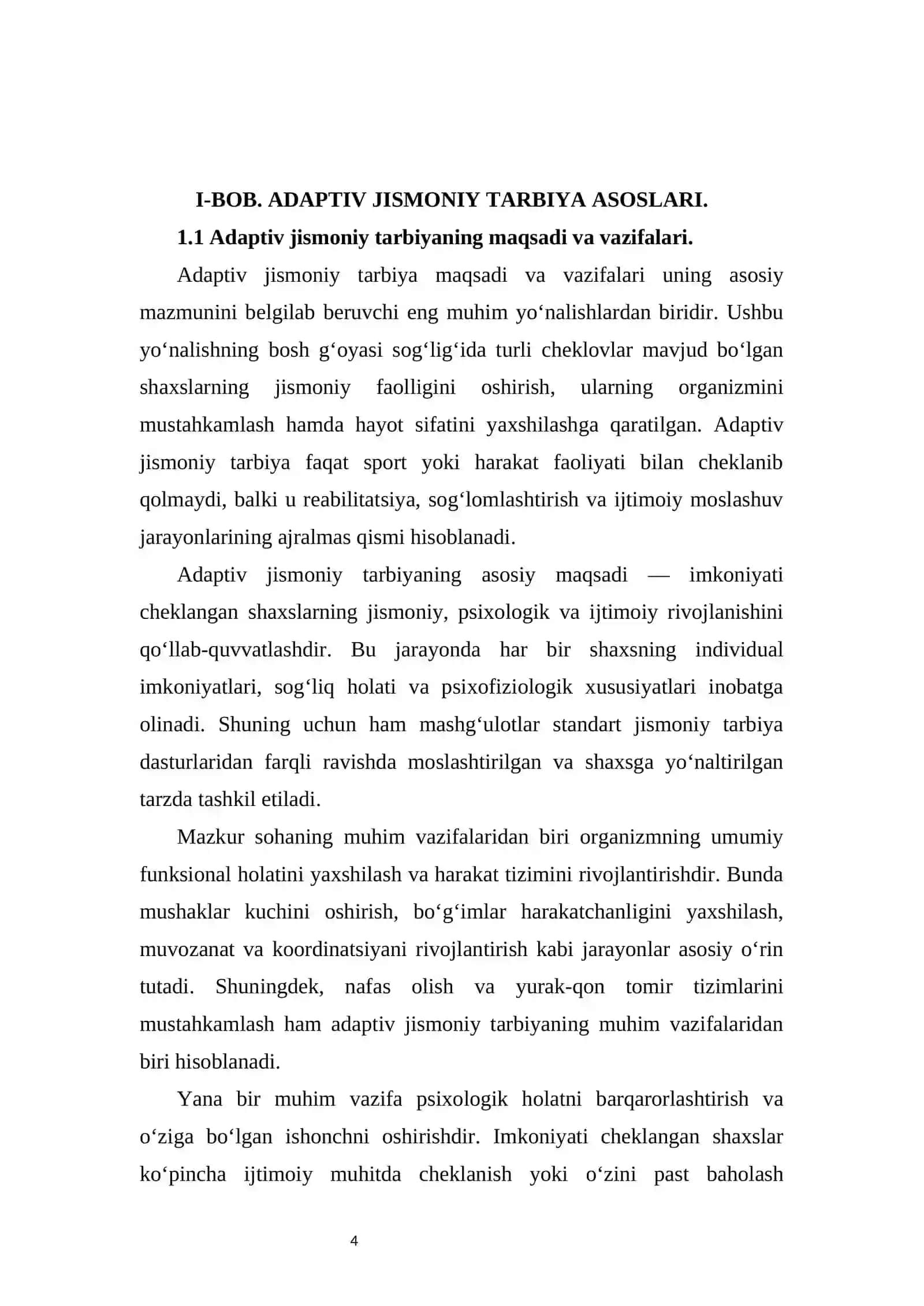 Adaptiv jismoniy tarbiya bo‘yicha o‘quv ishlarini rejalashtirish 4