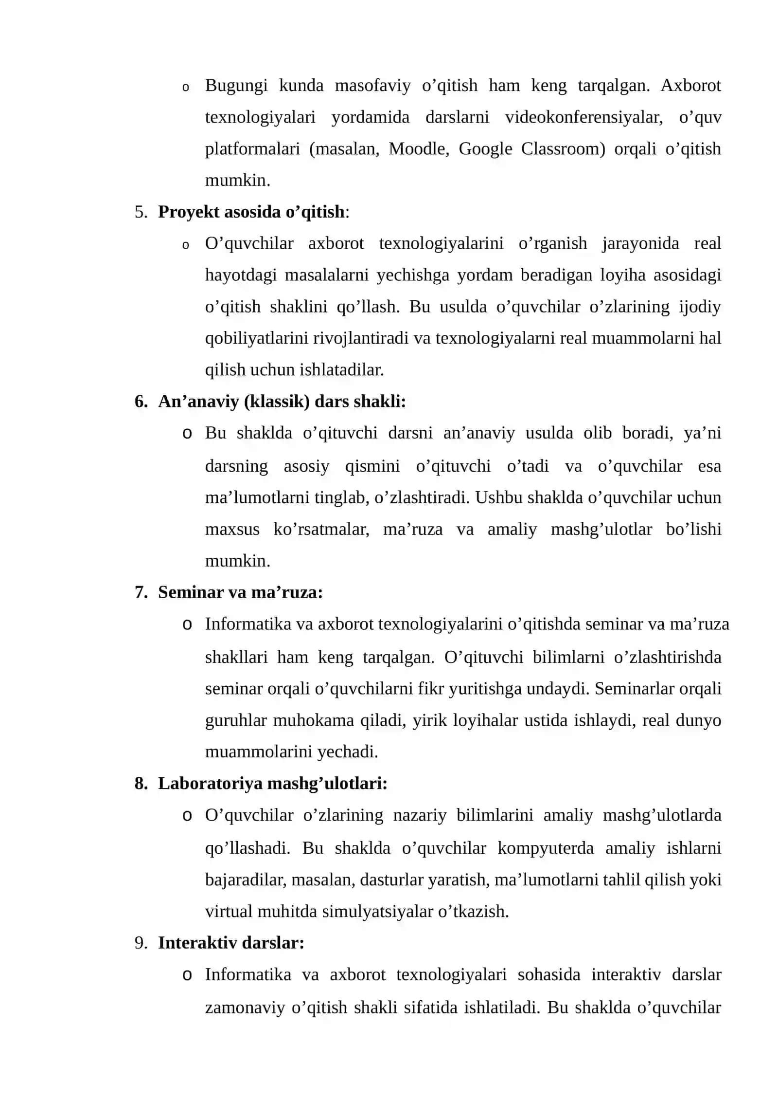 Informatika va Axborot Texnologiyalari O'qitish Metodikasi 4