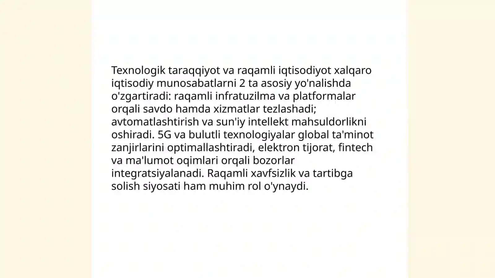 ZAMONAVIY XALQARO IQTISODIY MUNOSABATLARNI SHAKLLANTIRUVCHI ASOSIY OMILLAR 4