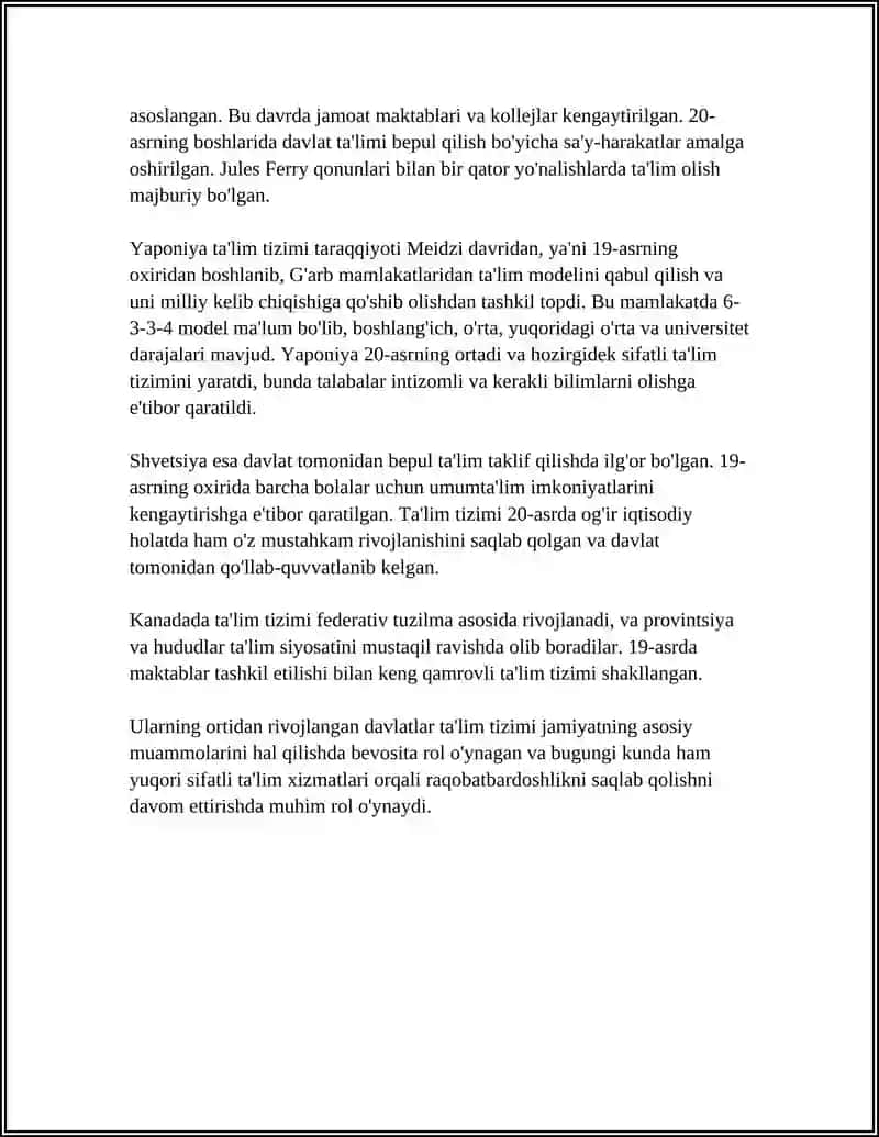 IQTISODIY RIVOJLANGAN XORIJIY DAVLATLARDA TA'LIM TIZIMI 4