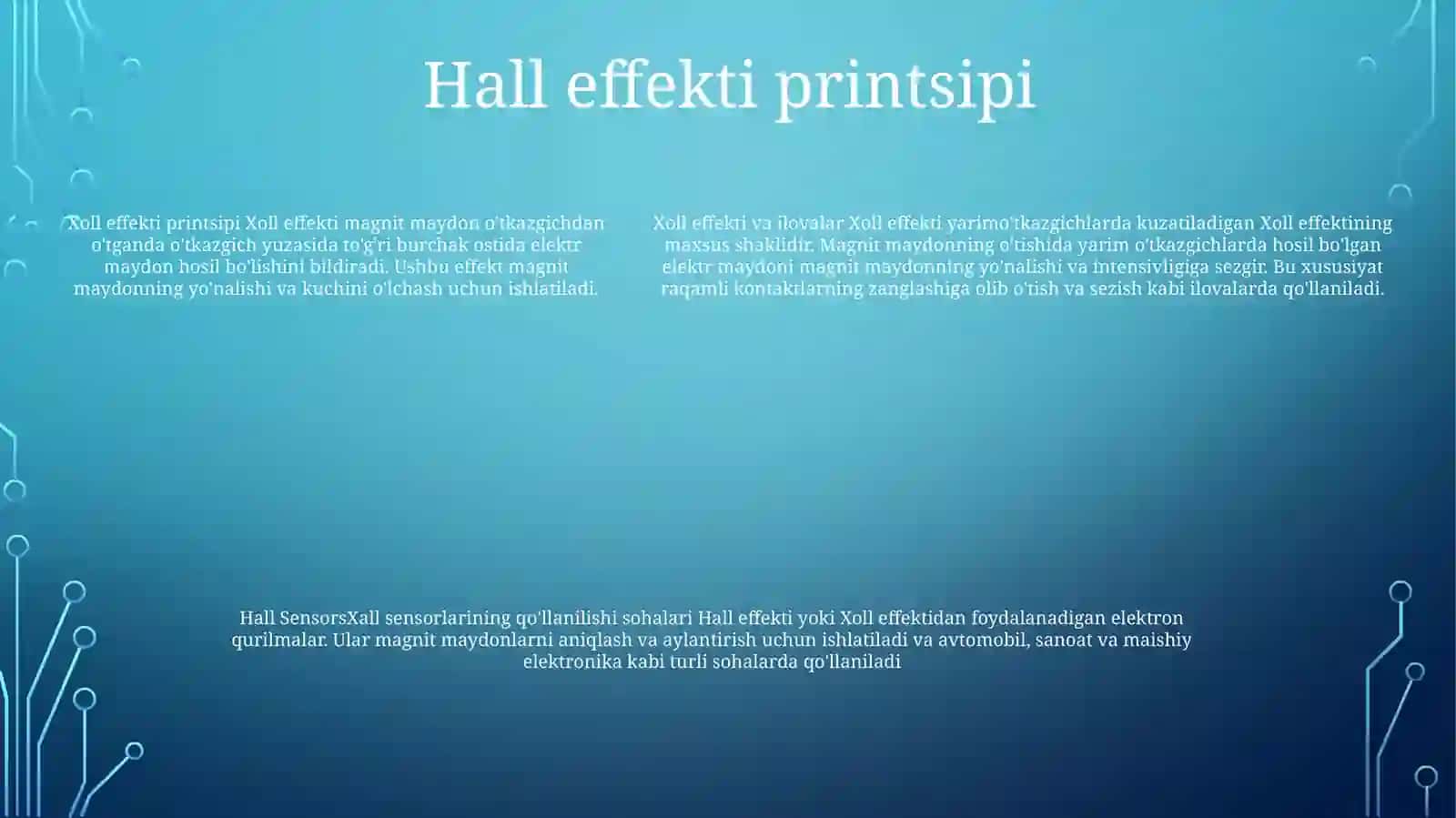 Xoll Effekti Va UningQoʻLlanilishTurlari 4