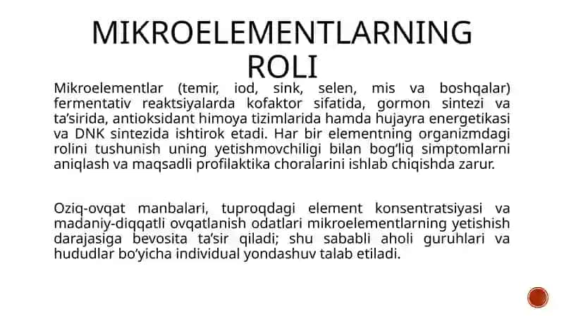 Mikroelementlarni yetishmovchiligi natijasida kelib chiqadigan kasalliklar va profilaktikasi 4