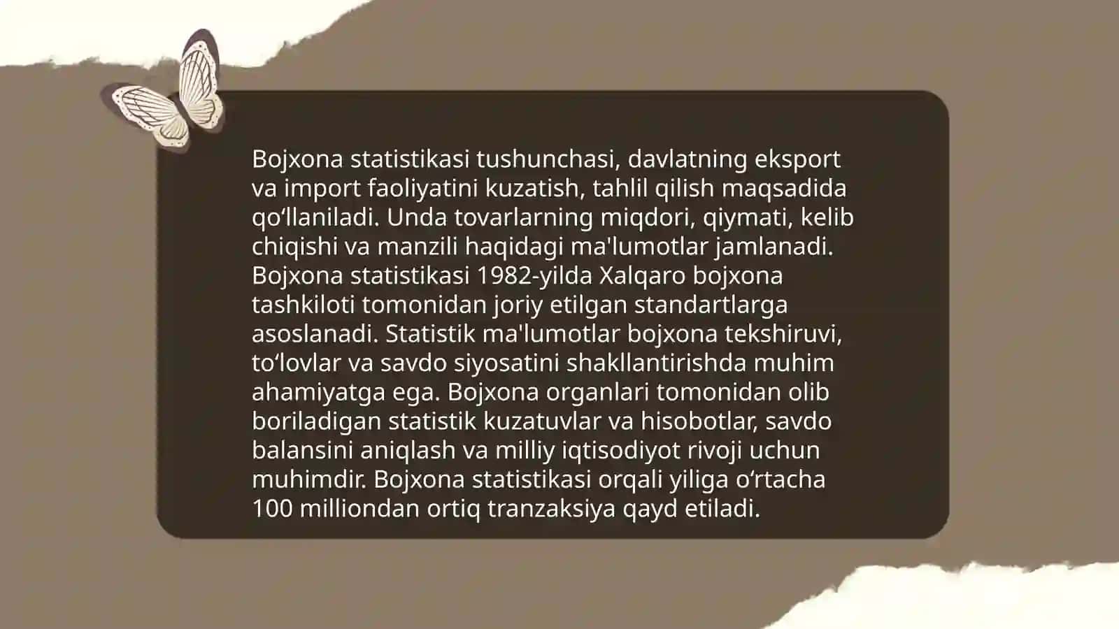 Bojxona statistikasi tushunchasi, uning mohiyati va maqsadi 4