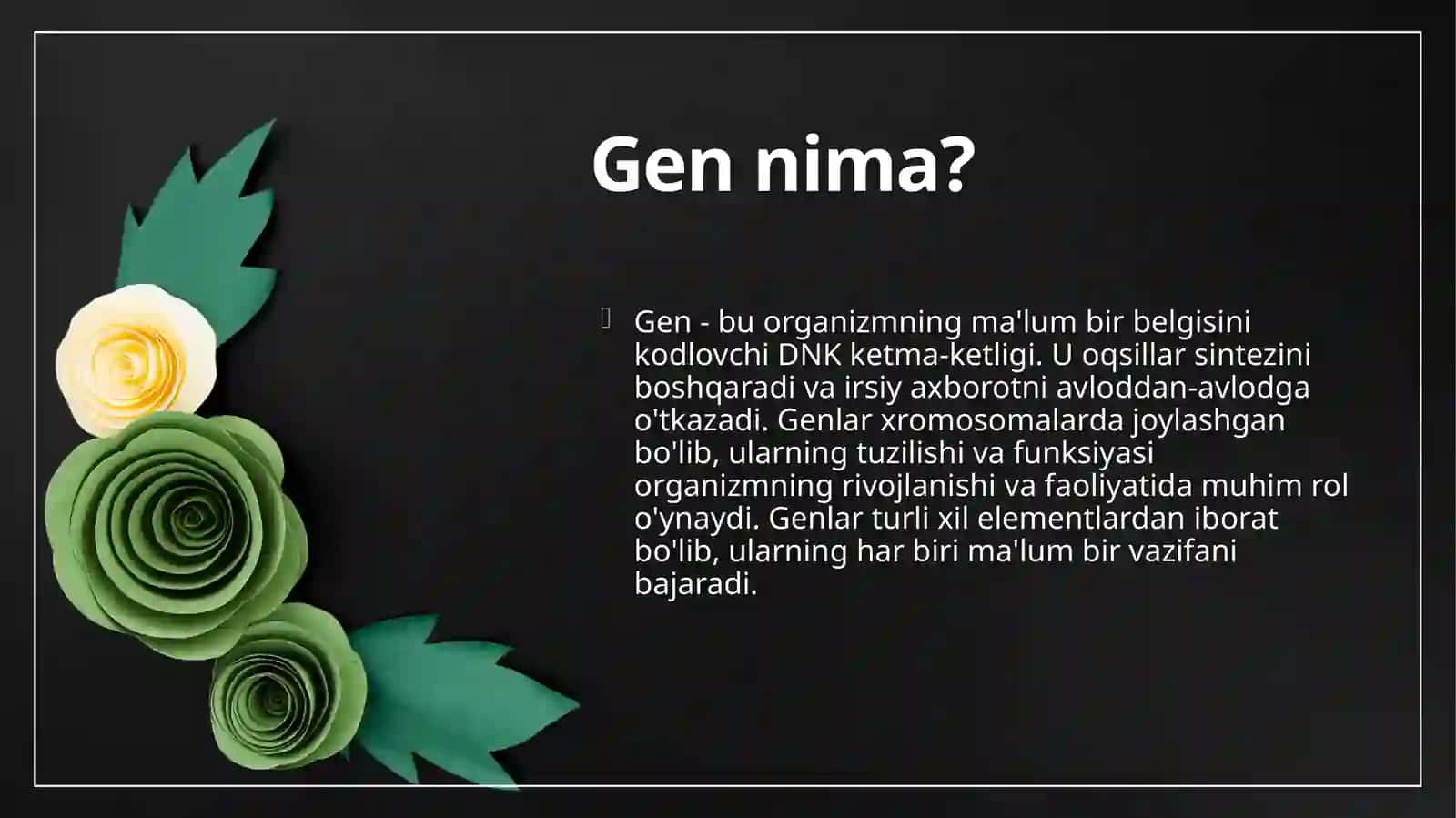Genlarning tuzilishi va ularning ifodalanishmexanizmlari 4