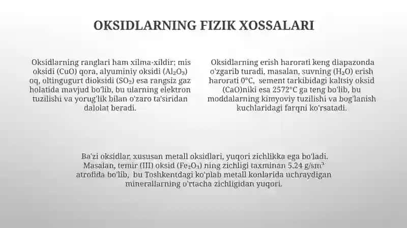 Oksidlar. Ularning hosil bolishi 4
