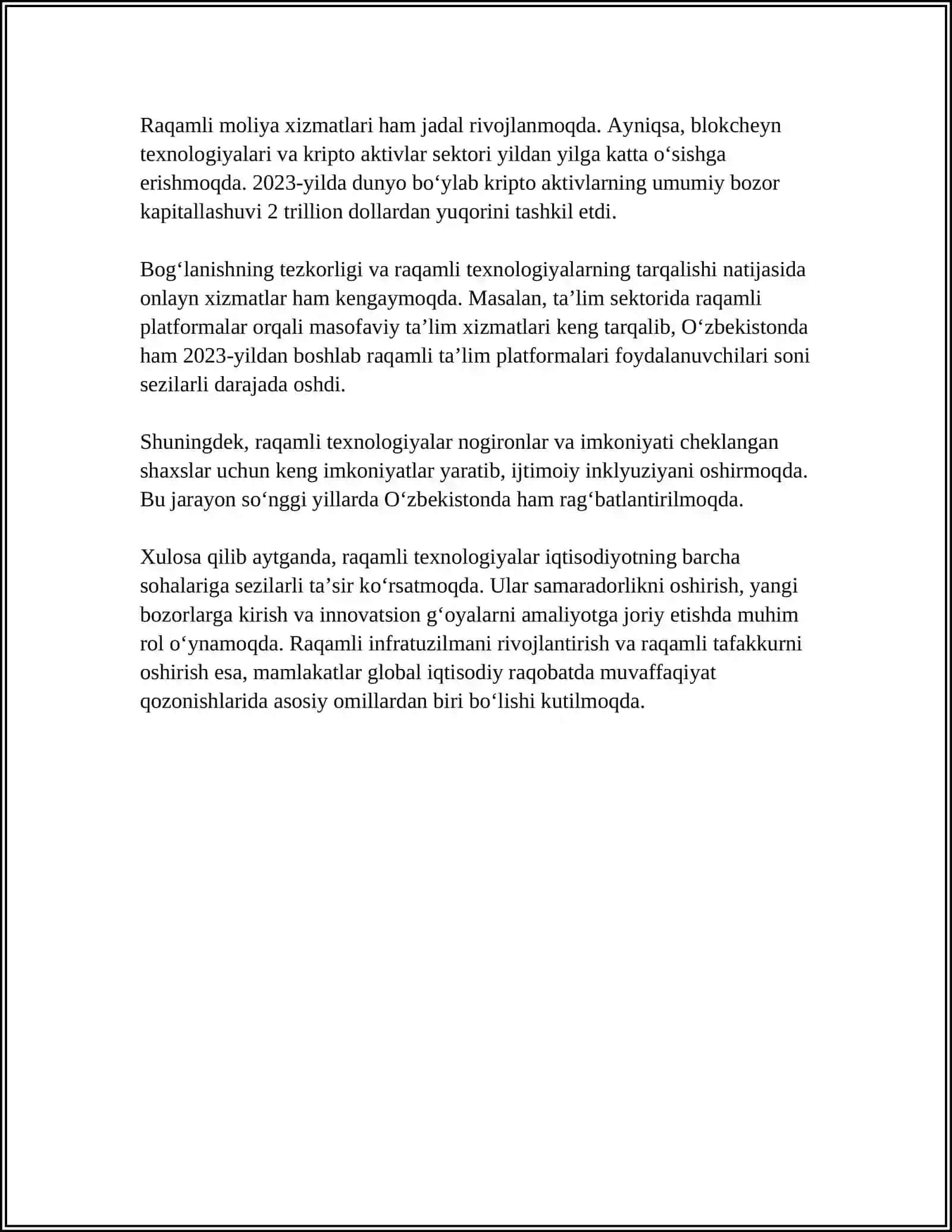 IQTISODIYOTDA RAQAMLI TEXNOLOGIYALARDAN FOYDALANISH 4