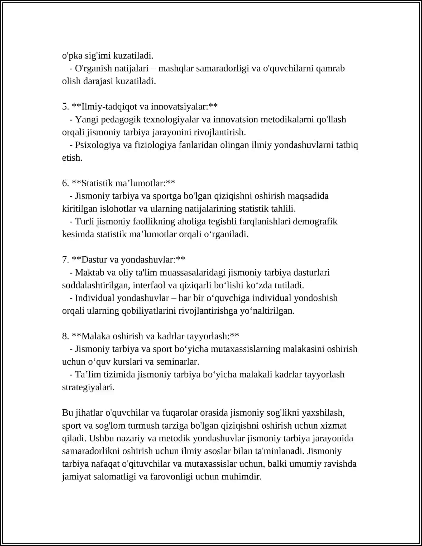 JISMONIY TARBIYA FANIDAN DARS KONSPEKT TUZISH USLUBYATI 4