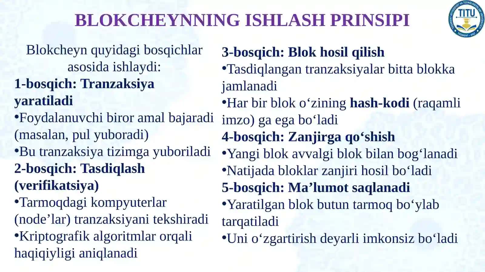 Blokcheyn tushunchasi va ishlash prinsipi 4