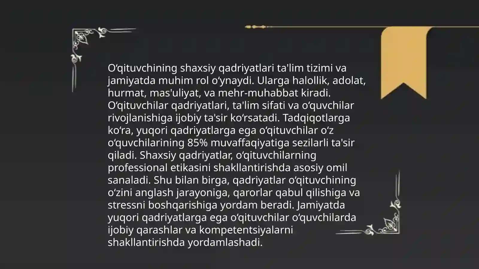O‘qituchining kasbiy kompetensiyasining shaxsiy komponenti Diyarova Sharofat 4