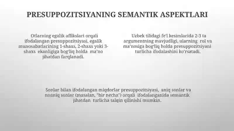 Oʻzbek tili morfologik birliklarining presuppozitsiyasi 4