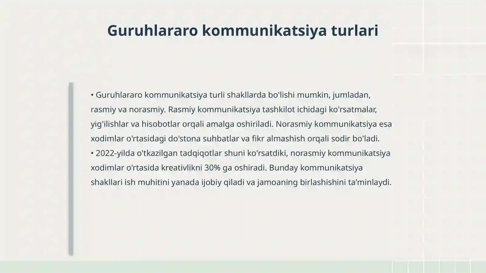Inson resurslarini boshqarishda guruhlararo munosabatlar 4