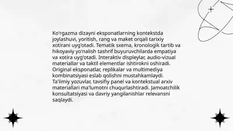 Muzeylar-tarixiy xotirani jonlantirish omili Umurzaqova Dilobarxon 4