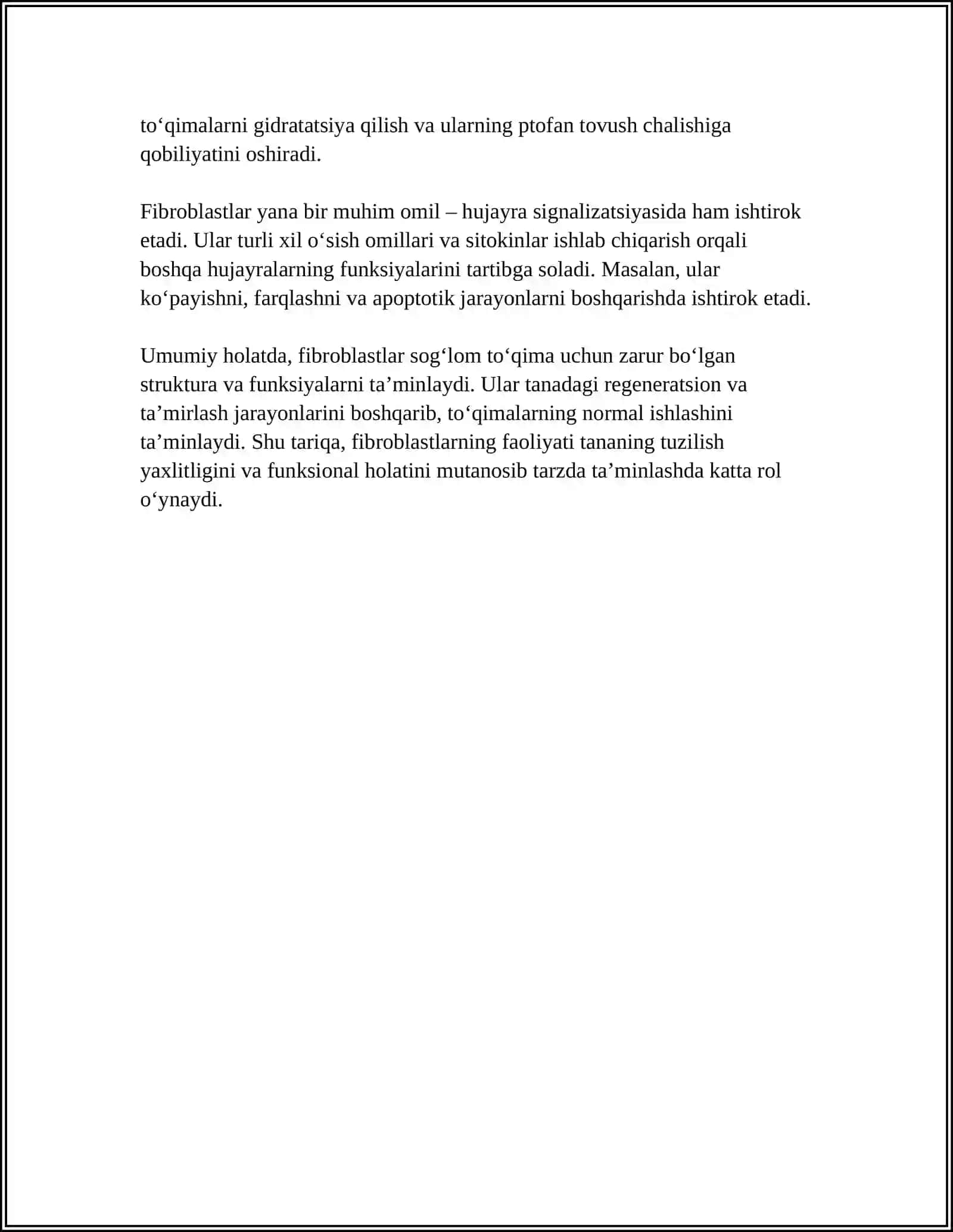 FIBROBLASTLARNING JAROHATNING BITISHI VA CHANDIQ HOSIL BOʻLISHIDAGI ROLI 4
