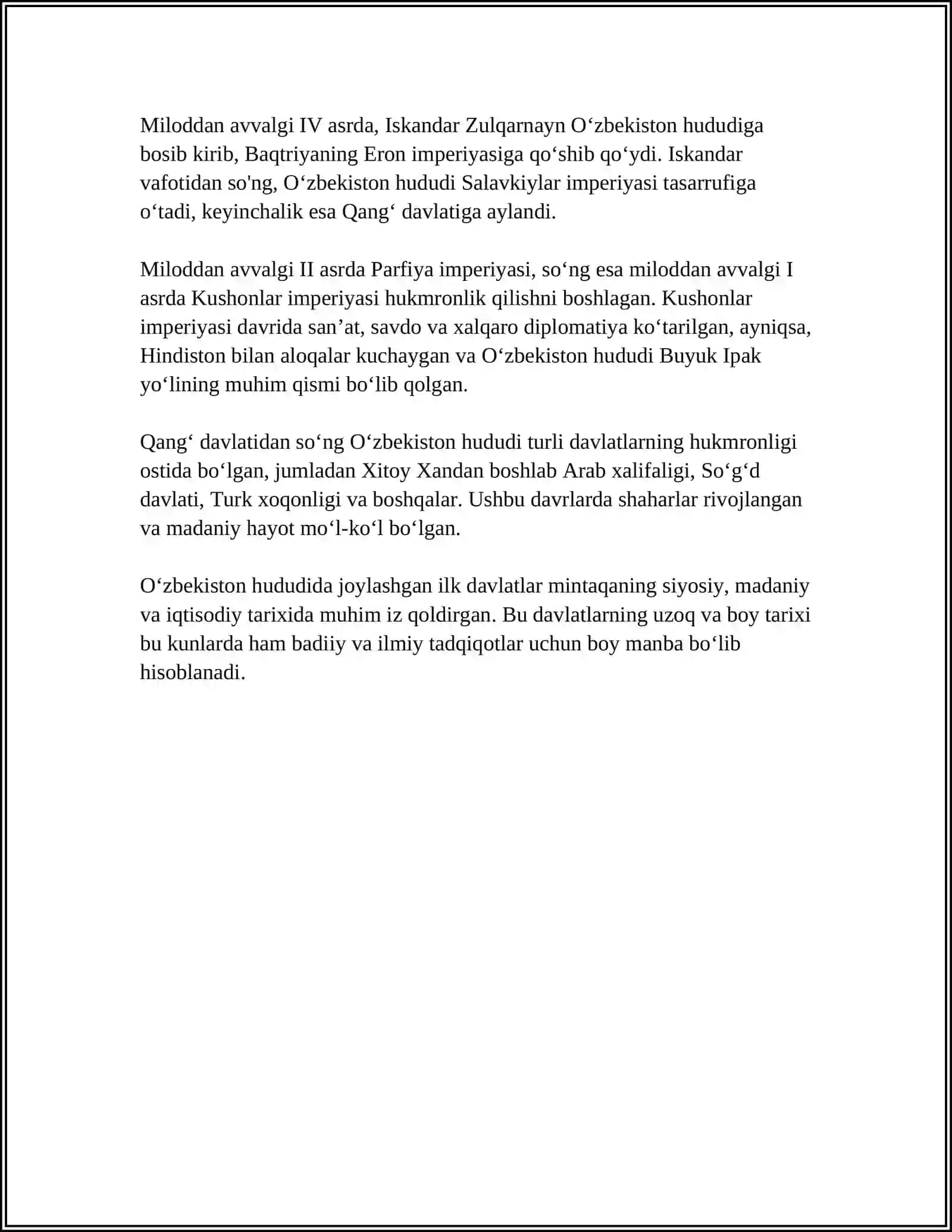 YANG O'ZBEKISTON TARIXI 4
