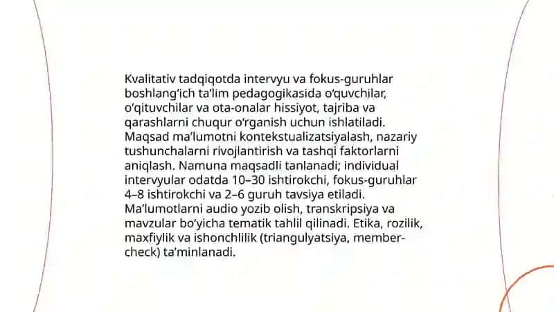 Boshlangʻich taʼlim pedagogikasi fanining tadqiqot metodlari 4