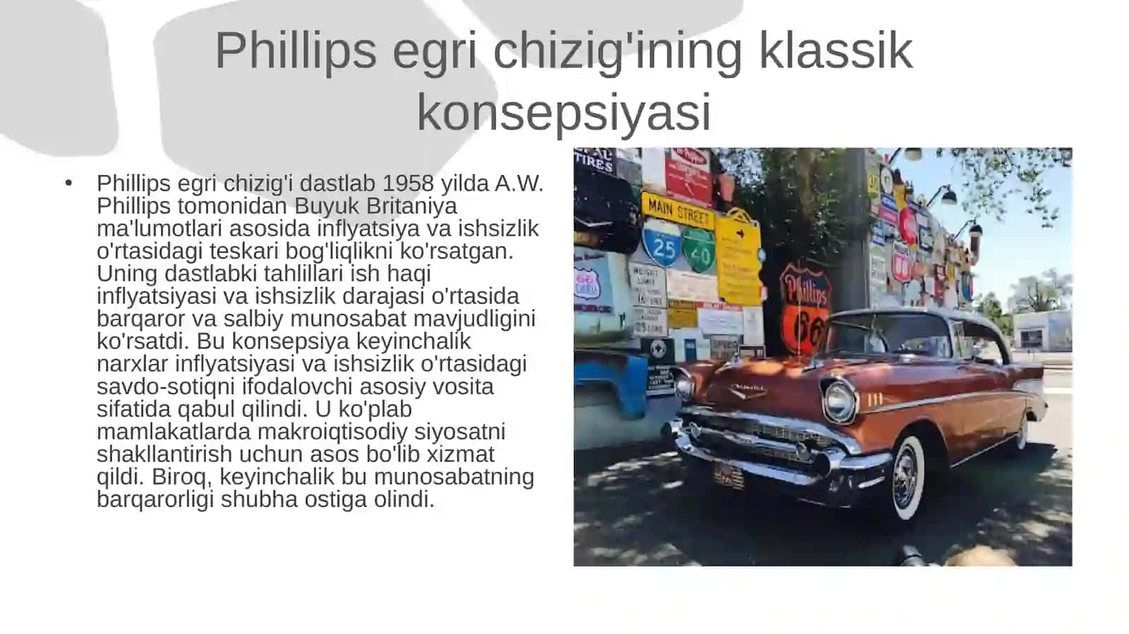 INFLYATSIYA VA ISHSIZLIKNING ZAMONAVIY PHILLIPS EGRI CHIZIG'I 4