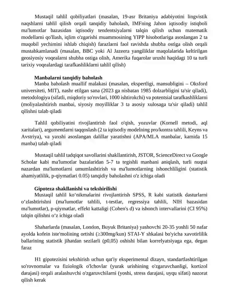 Mustaqil tahlil qilish koʻnikmalarini egallash 4