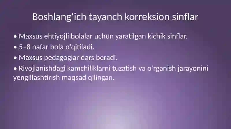 Inklyuziv ta'lim sinflari va boshlang'ich tayanch korreksion sinflarga qabul qilinmaydigan bolalar 4