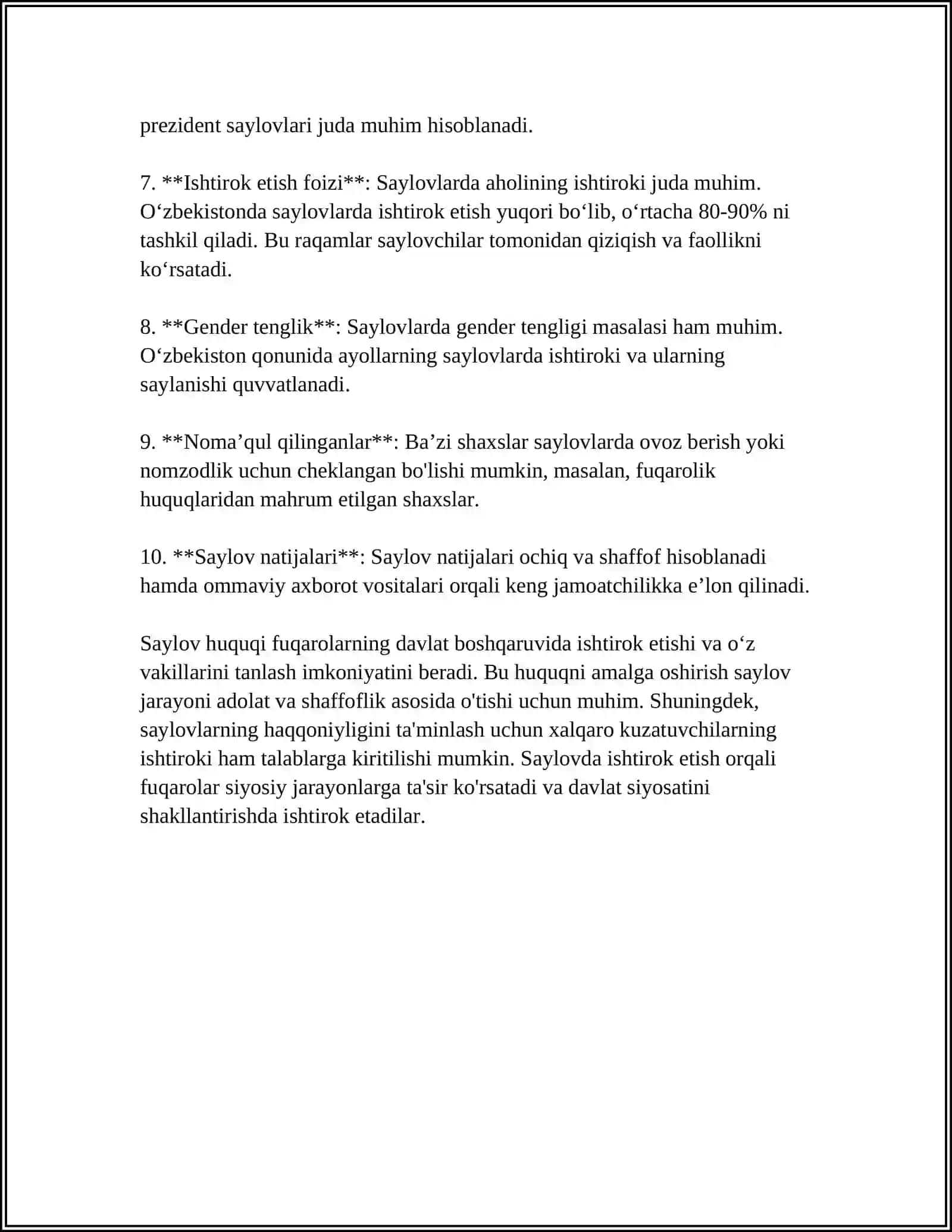 O'ZBEKISTON RESPUBLIKASI FUQAROLARNING SIYOSIY HUQUQLARI 4