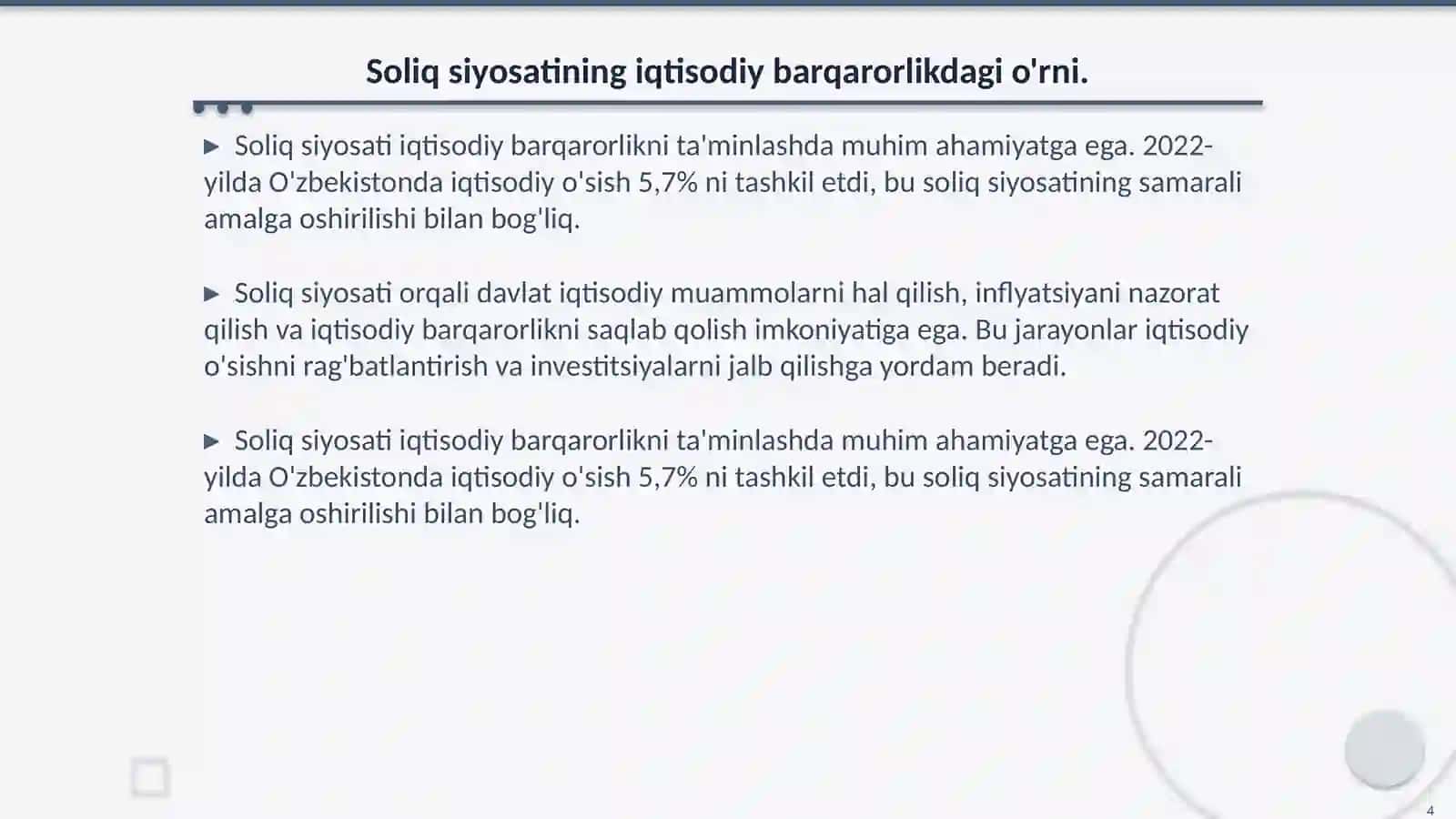 Zamonaviy iqtisodiyotda soliq siyosatining strategik vazifalari 4