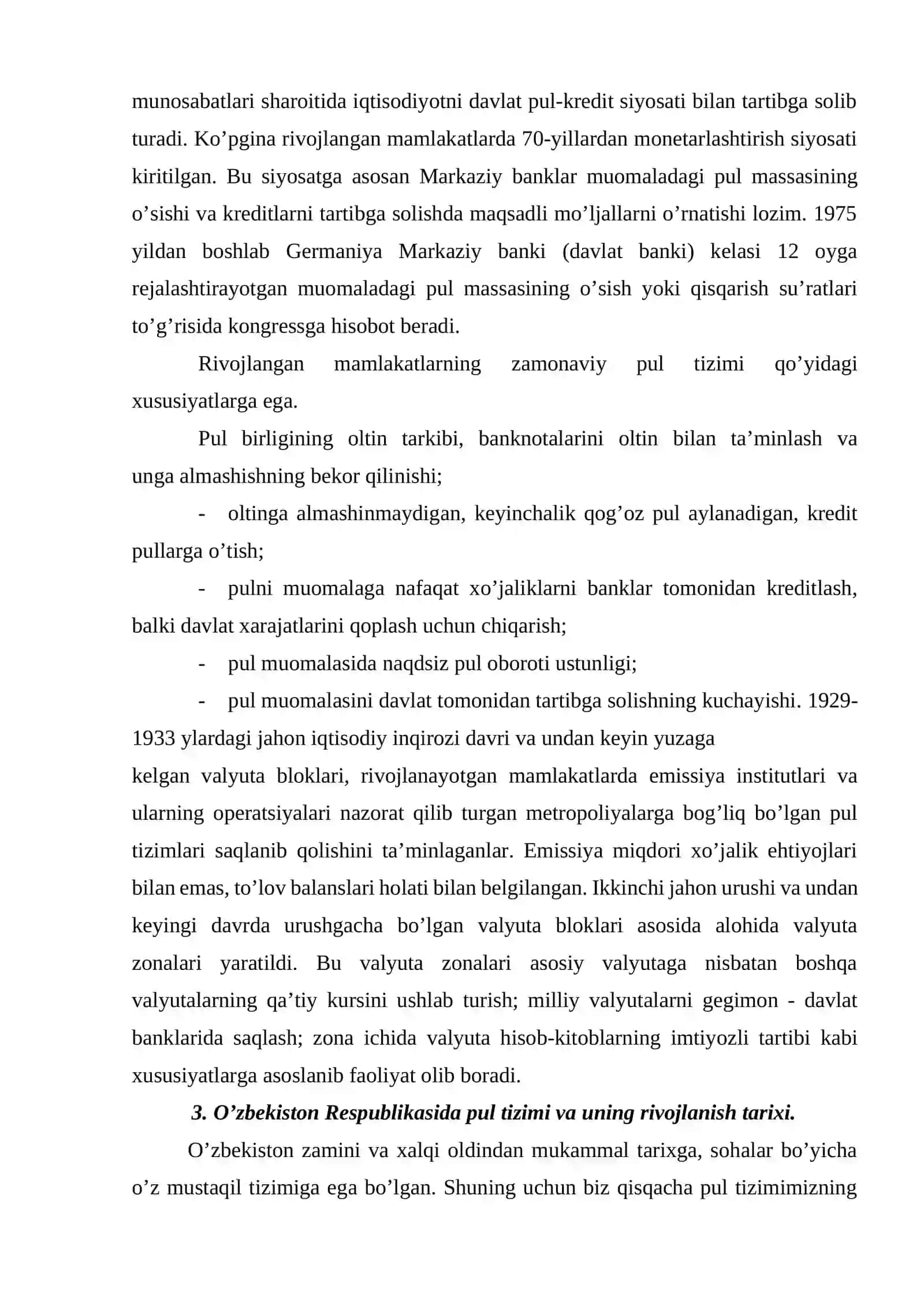 Pul tizimining mohiyati, turlari va elementlari 4
