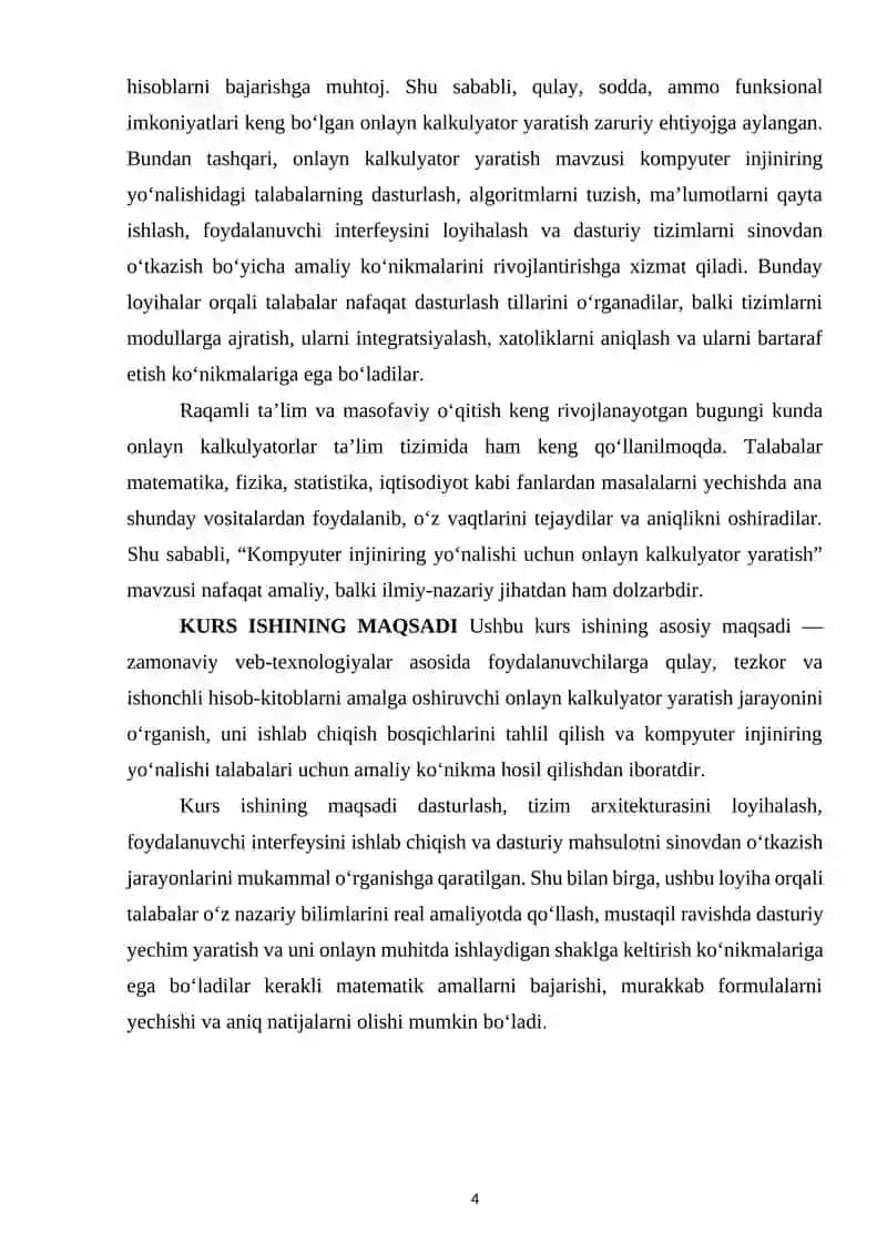 Online kalkulyator yaratish 4