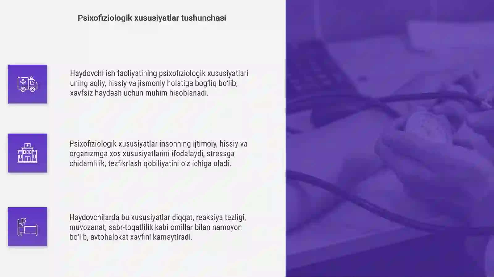 Haydovchi ish faoliyati pisixofizologik xususiyati 4